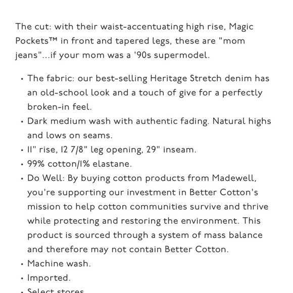 Madewell The Perfect Vintage Women's Jeans - Picture 11 of 11